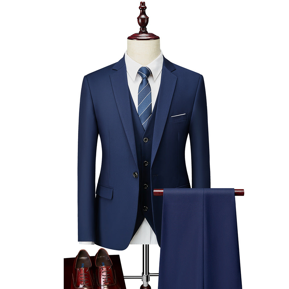 Men's Business Casual Suit Three-Piece Set