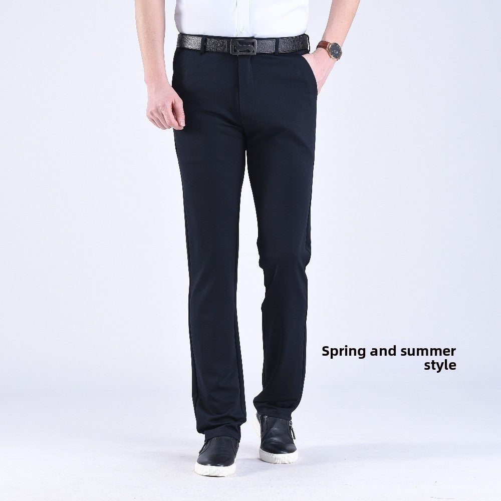 Men's straight-leg suit pants