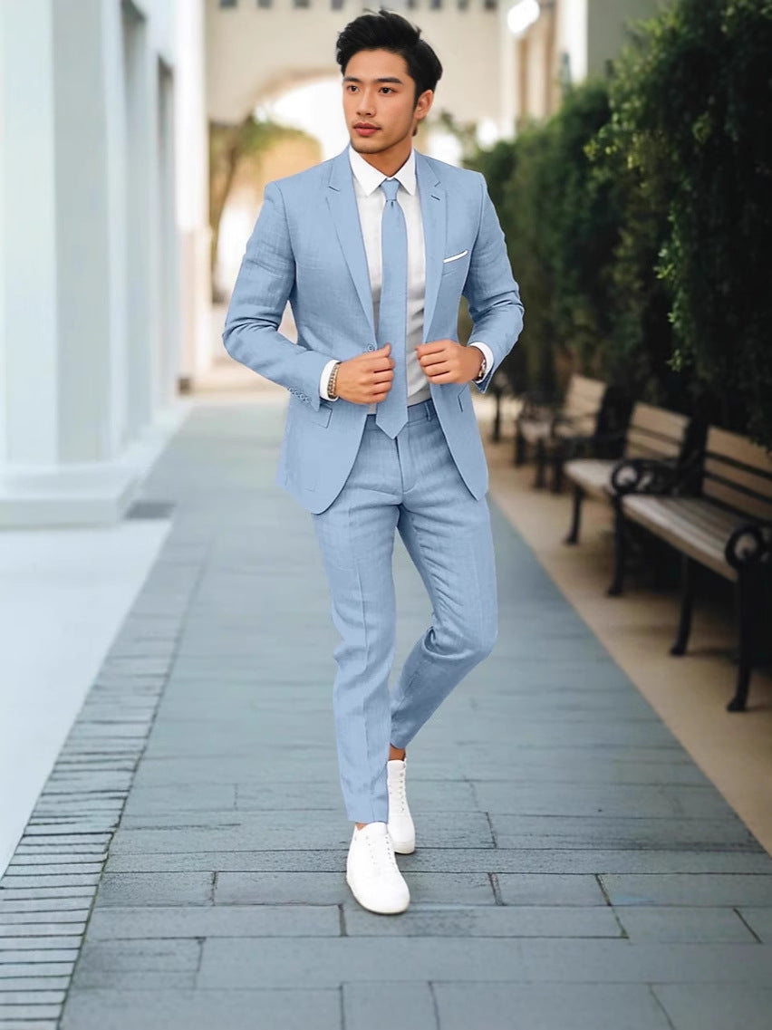 Men's Slim Fit Single-Breast Suit Set