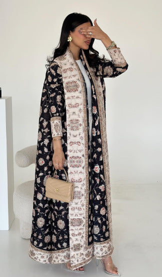 Ruffled long robe dress