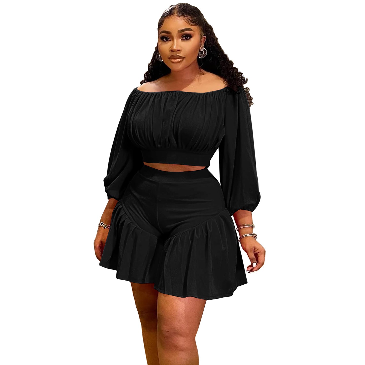 Plus Size Women's Casual Two-Piece Knit Set