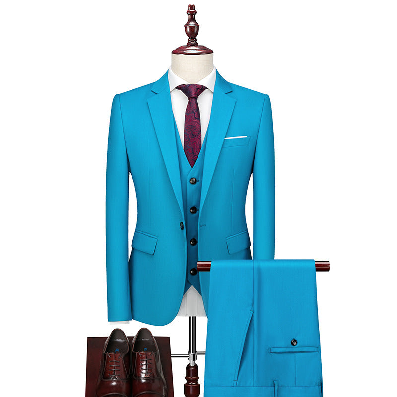 Men's Business Casual Suit Three-Piece Set