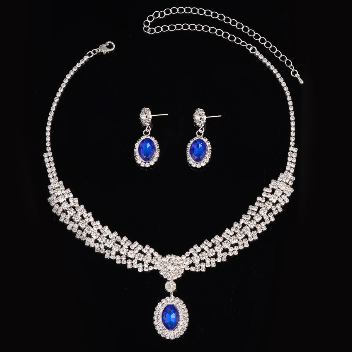 Luxurious Sapphire Necklace Earrings
