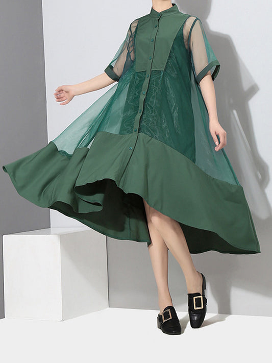 Green vest two-piece dress