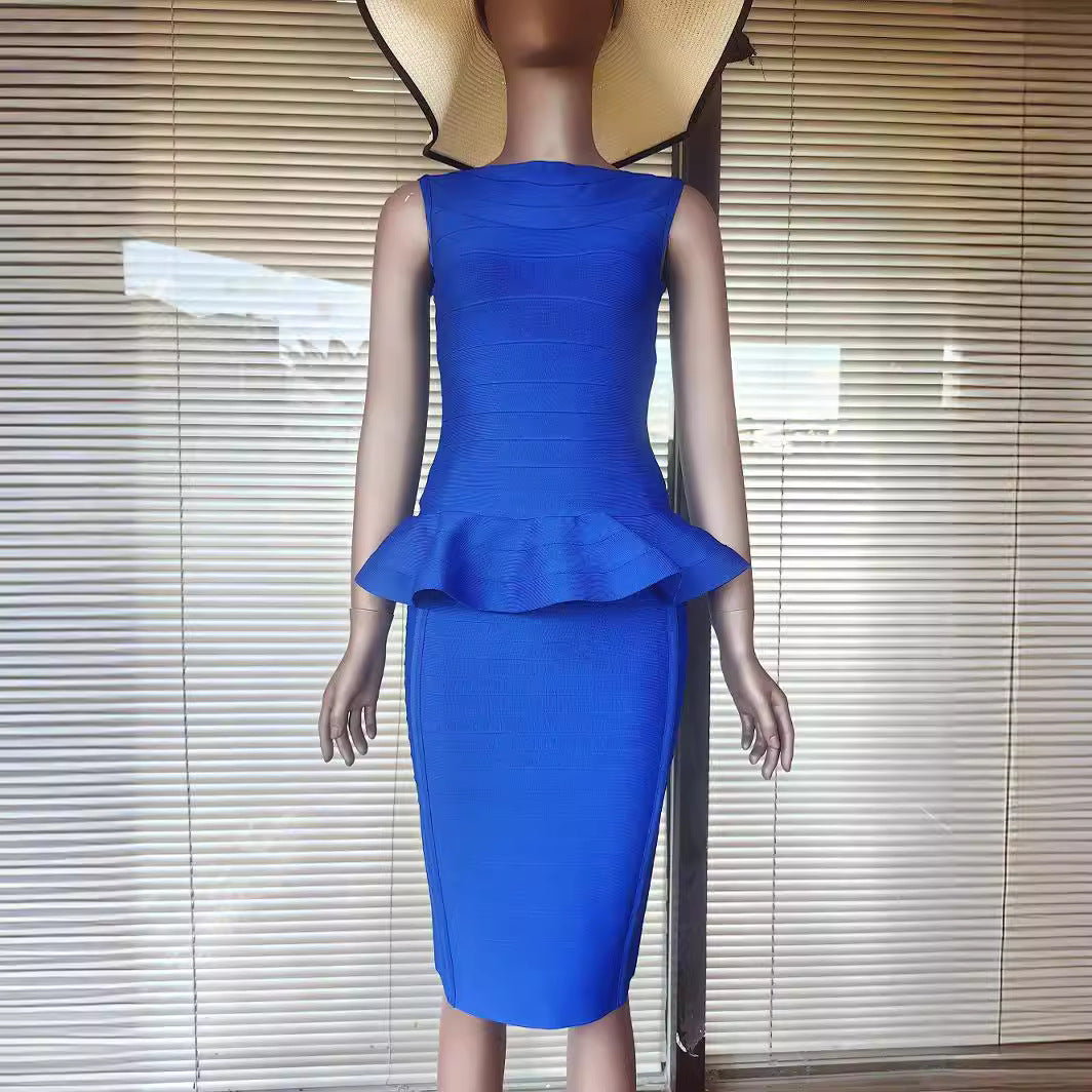 Elegant Knitted Bandage Skirt Set