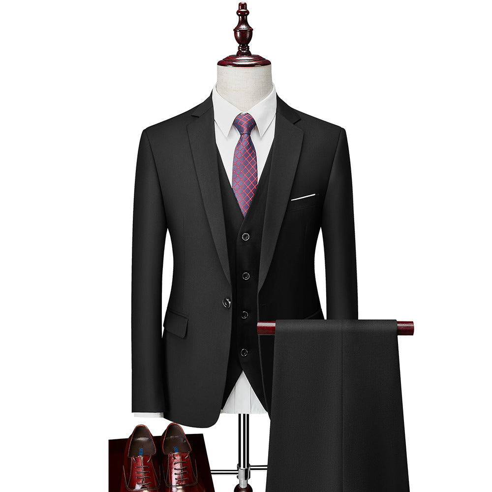 Men's Business Casual Suit Three-Piece Set