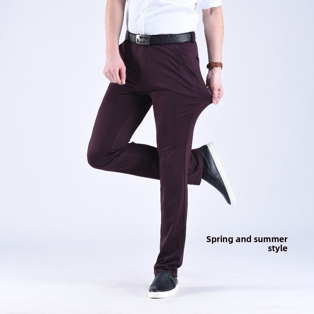 Men's straight-leg suit pants
