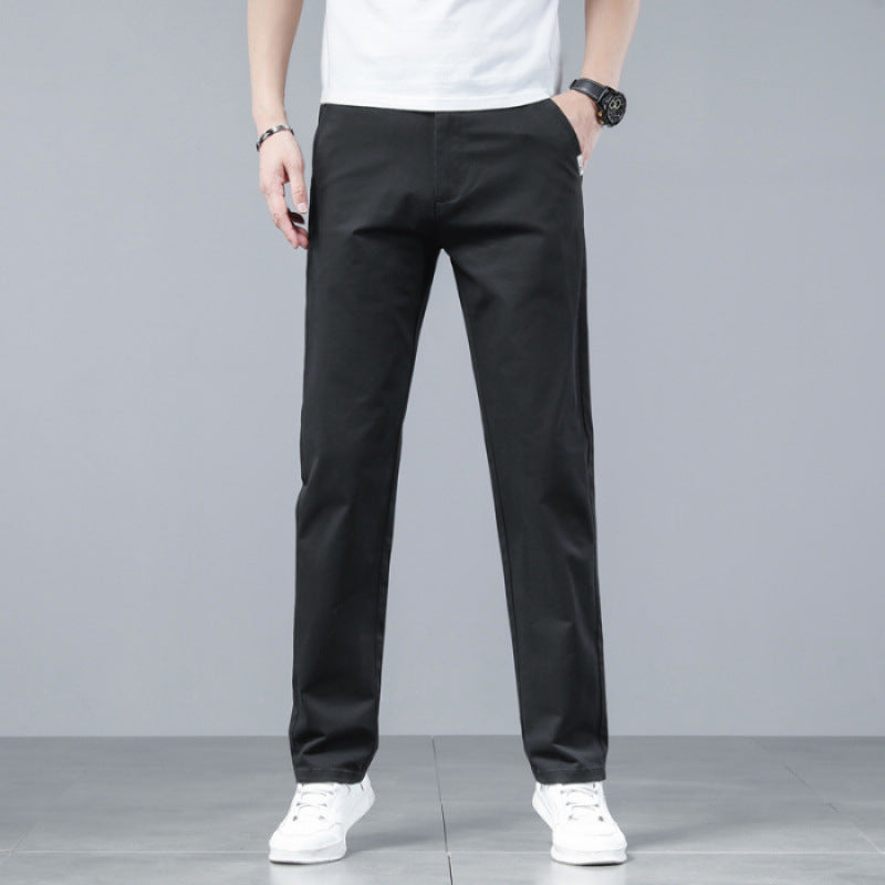 Pure cotton casual straight-leg pants