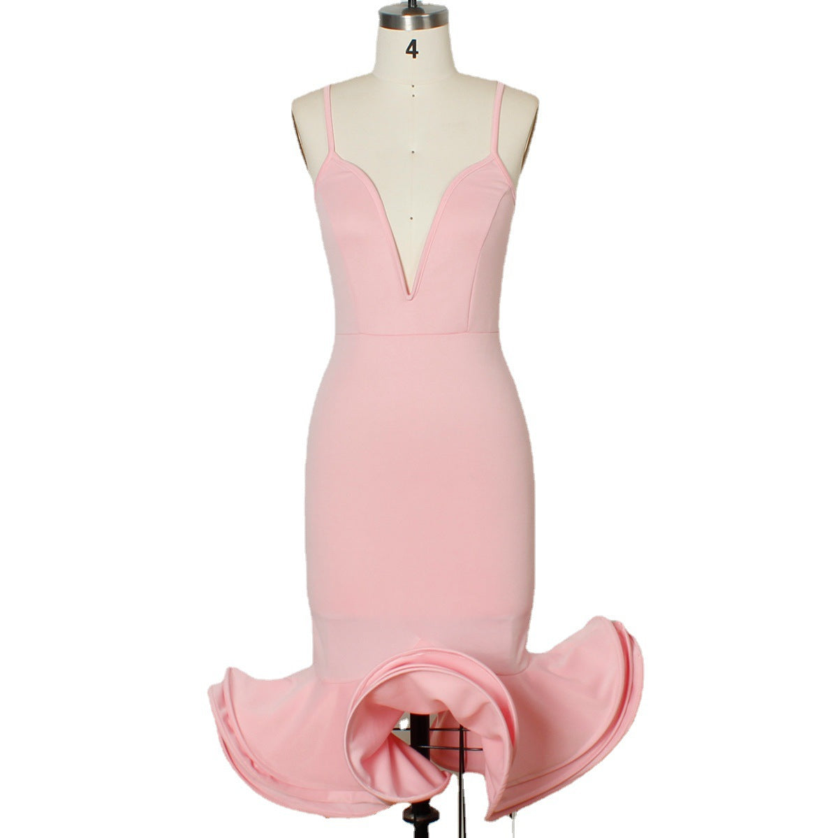 Women's Elegant Deep V-Neck Bodycon Mermaid Party Dress