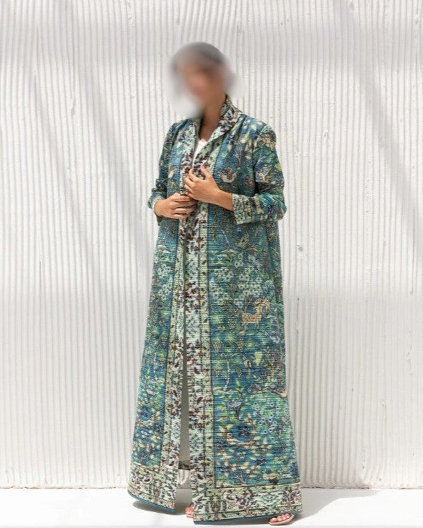 Ruffled long robe dress