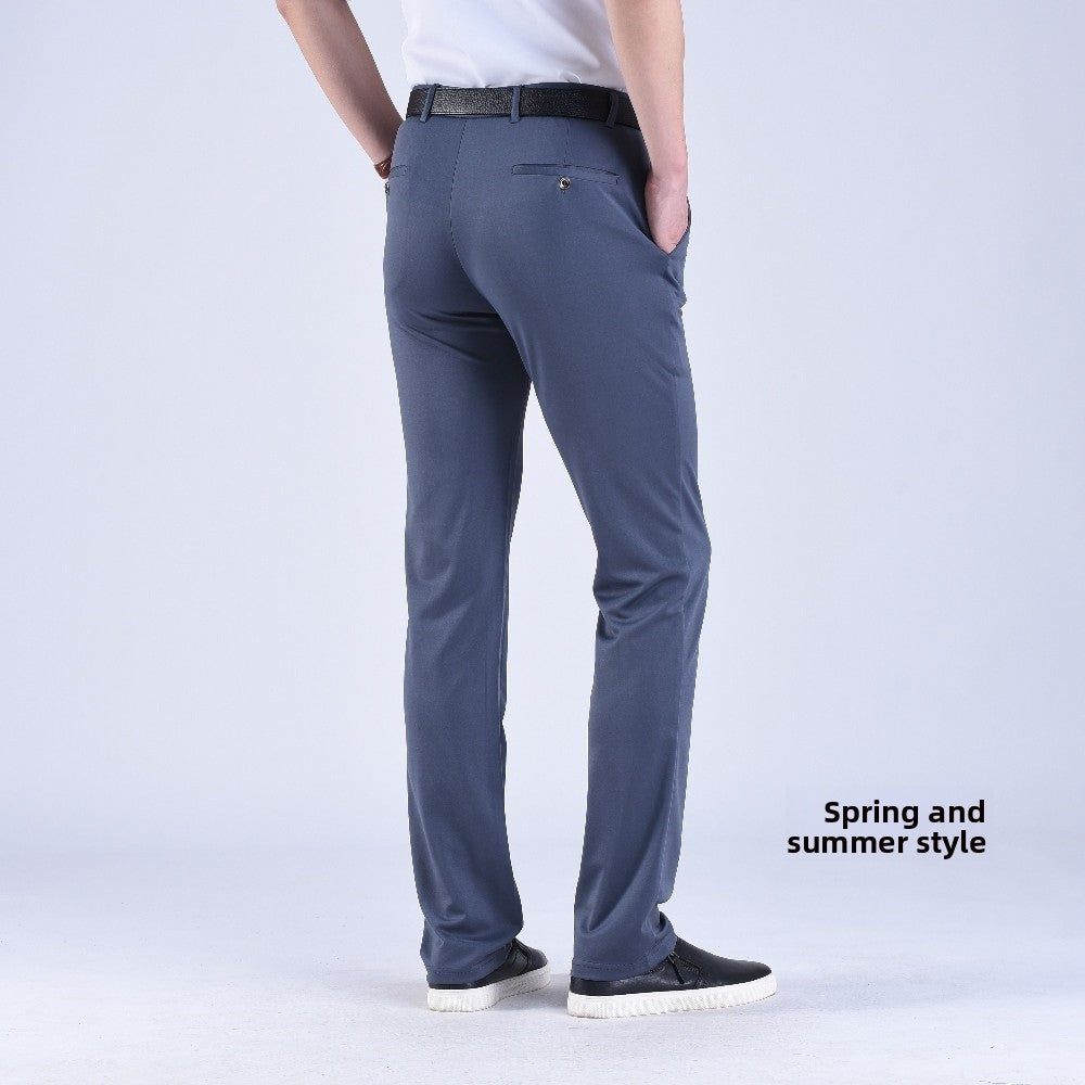 Men's straight-leg suit pants