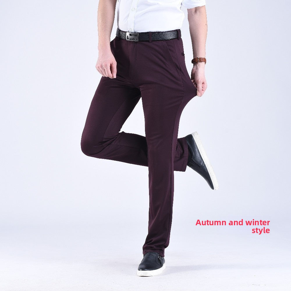 Men's straight-leg suit pants