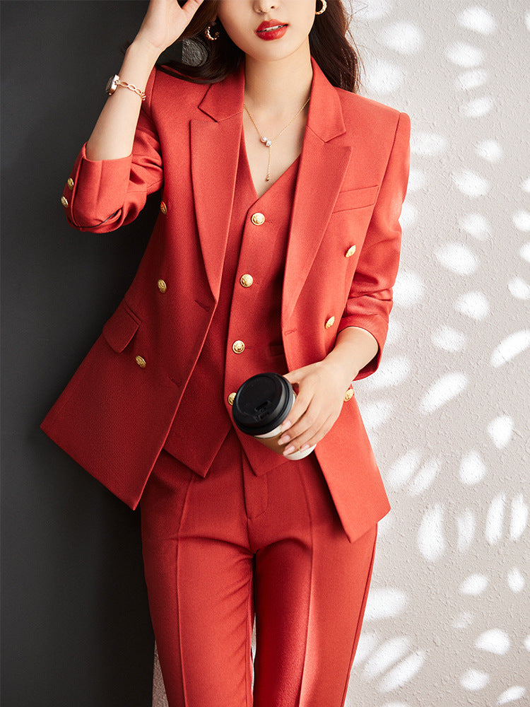 Women Vest Blazer and Pant Suit