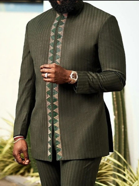 Embroidered two-piece suit