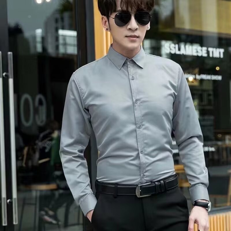 Men's long-sleeved formal dress shirt