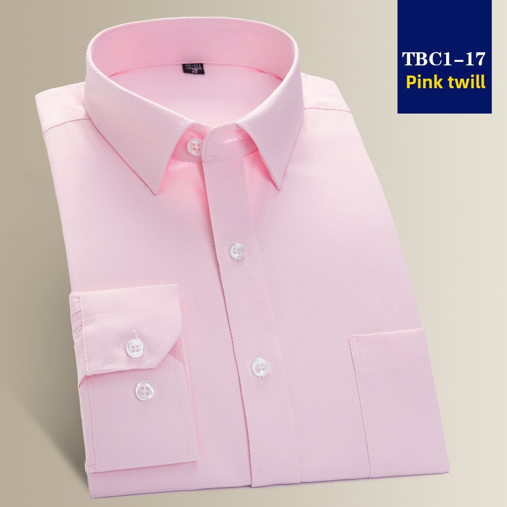 Men's Business Dress Shirt Long Sleeve Solid Color