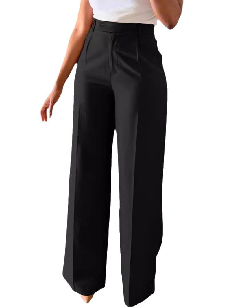 Women's High Waist Straight Leg Suit Pants
