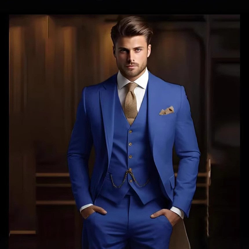 Three-Piece Men's Suit for Formal Occasions