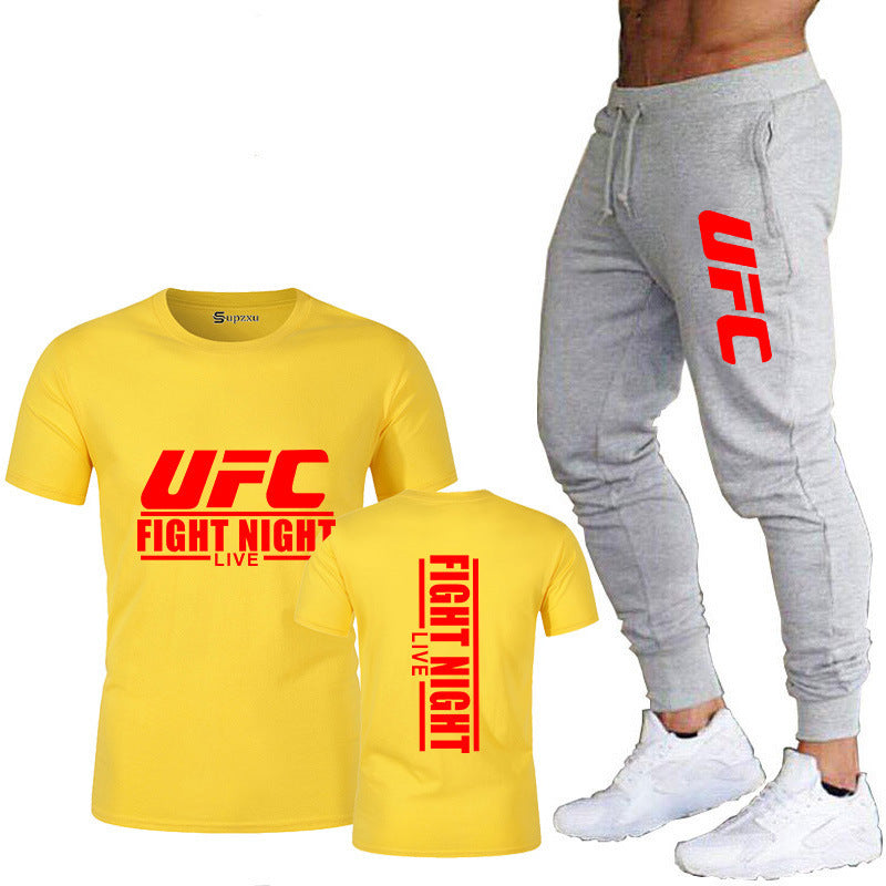 Men's Cotton T-Shirt and Pants Sportswear Set