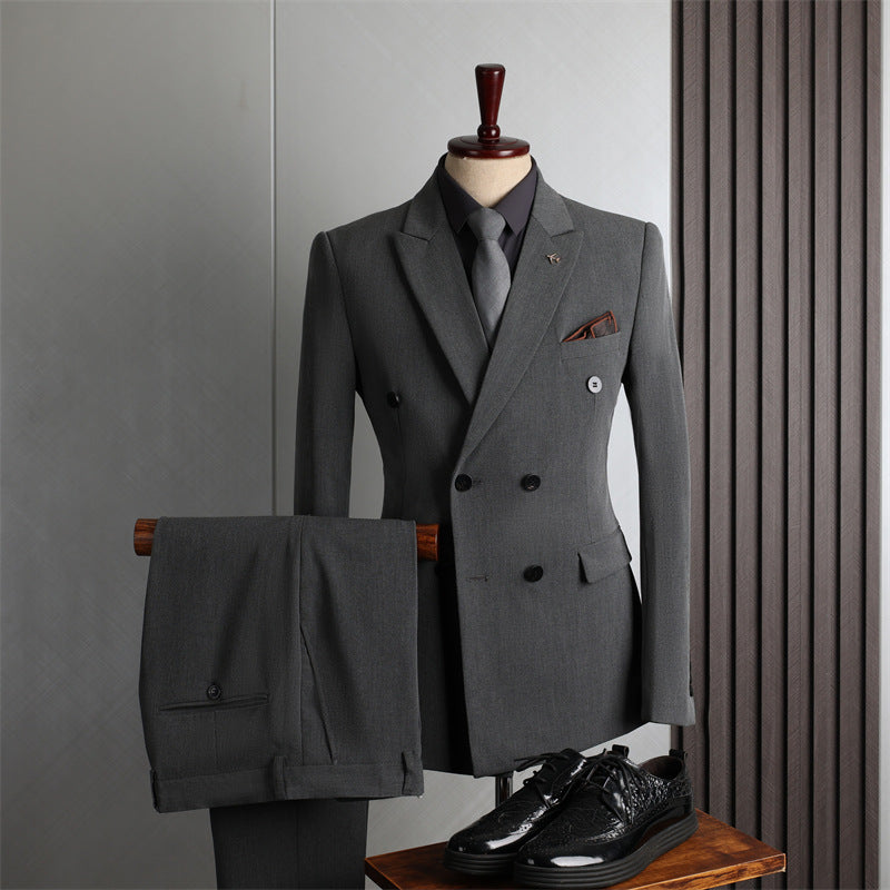 Slim Fit Double-Breasted Men's Suit