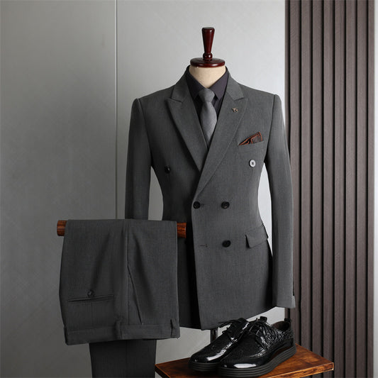 Slim Fit Double-Breasted Men's Suit