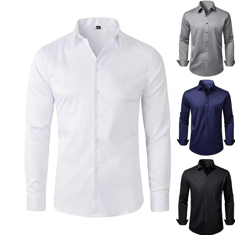Men's Long Sleeve Business Shirt Four-Way Stretch