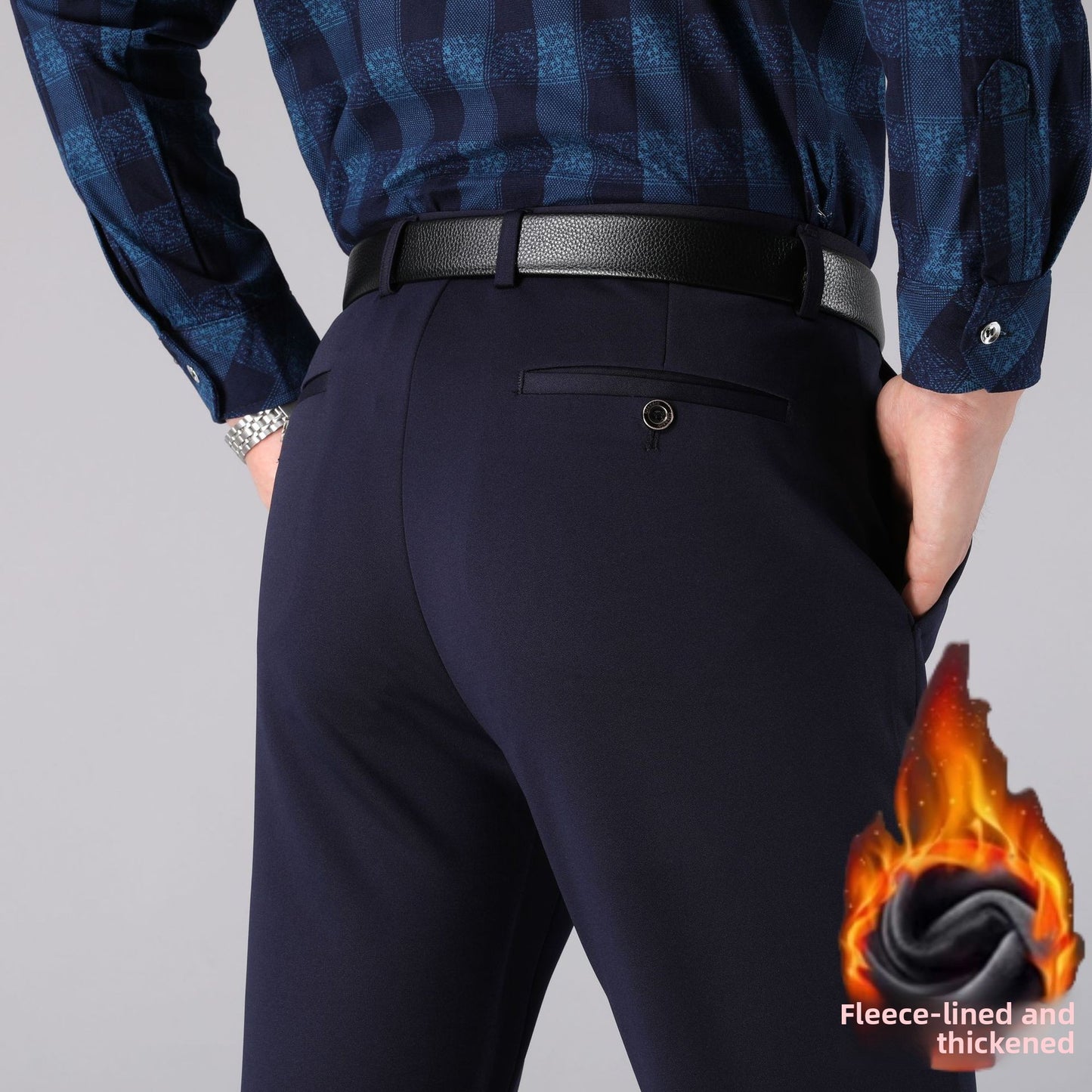 Men's straight-leg suit pants