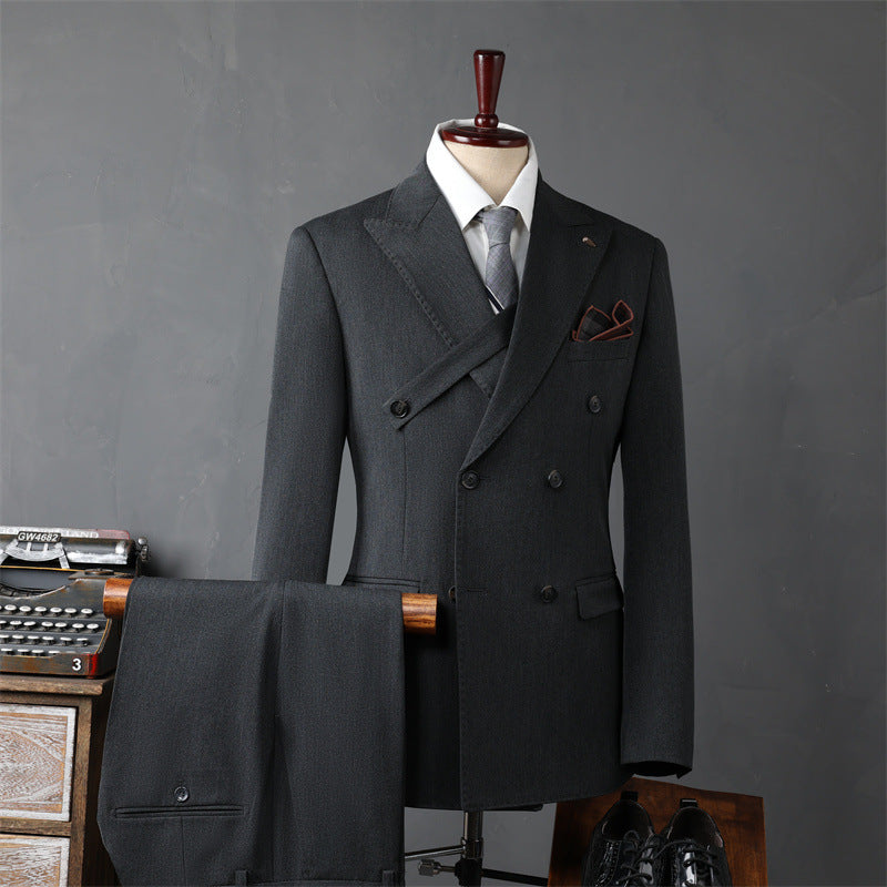 Slim-fit Double-breasted Business Suit