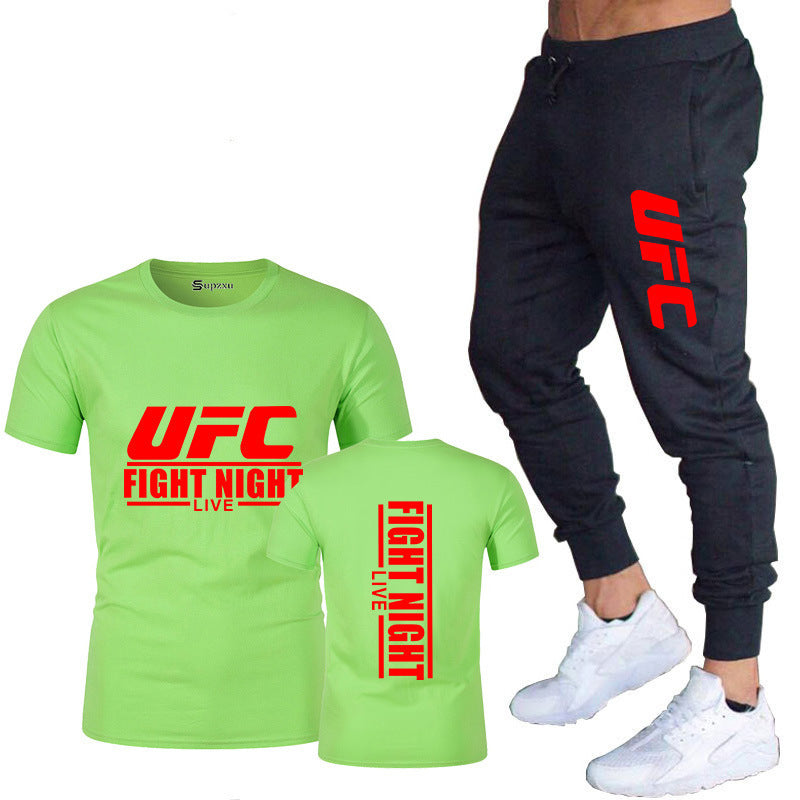Men's Cotton T-Shirt and Pants Sportswear Set