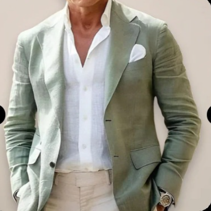 Men's Casual Suit Jacket with Printed Design