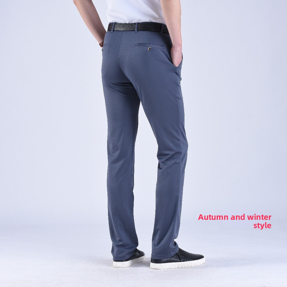 Men's straight-leg suit pants