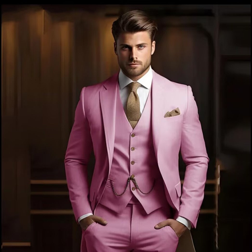 Three-Piece Men's Suit for Formal Occasions