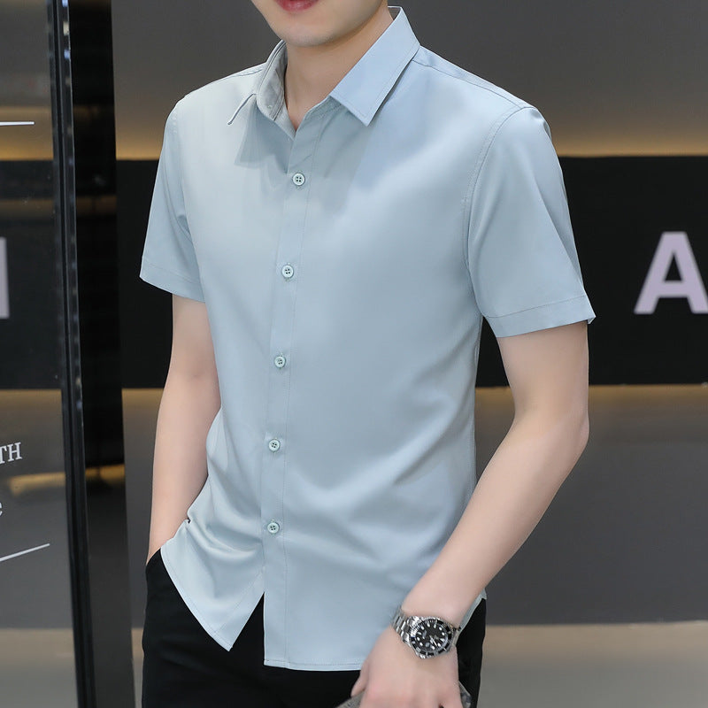 Men's Summer Ice Silk Anti-Wrinkle Long Sleeve Shirt