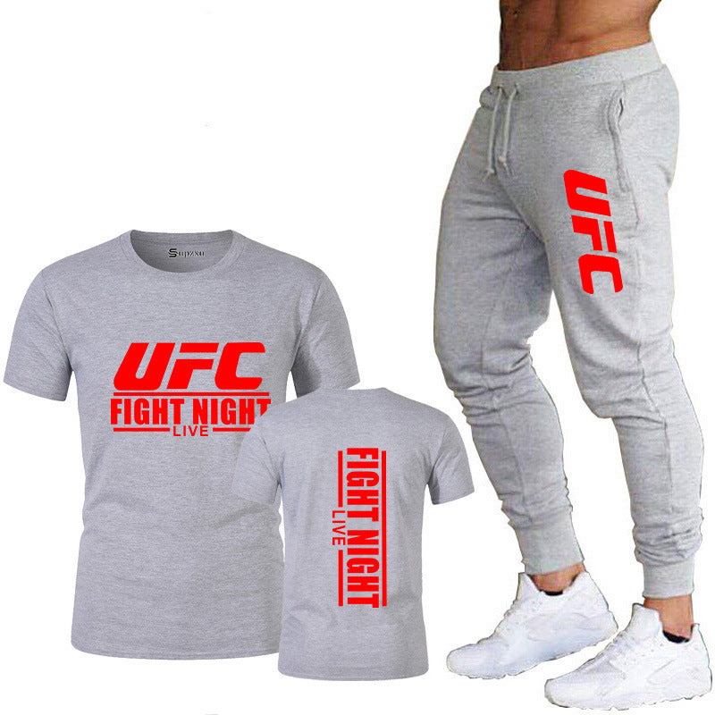 Men's Cotton T-Shirt and Pants Sportswear Set
