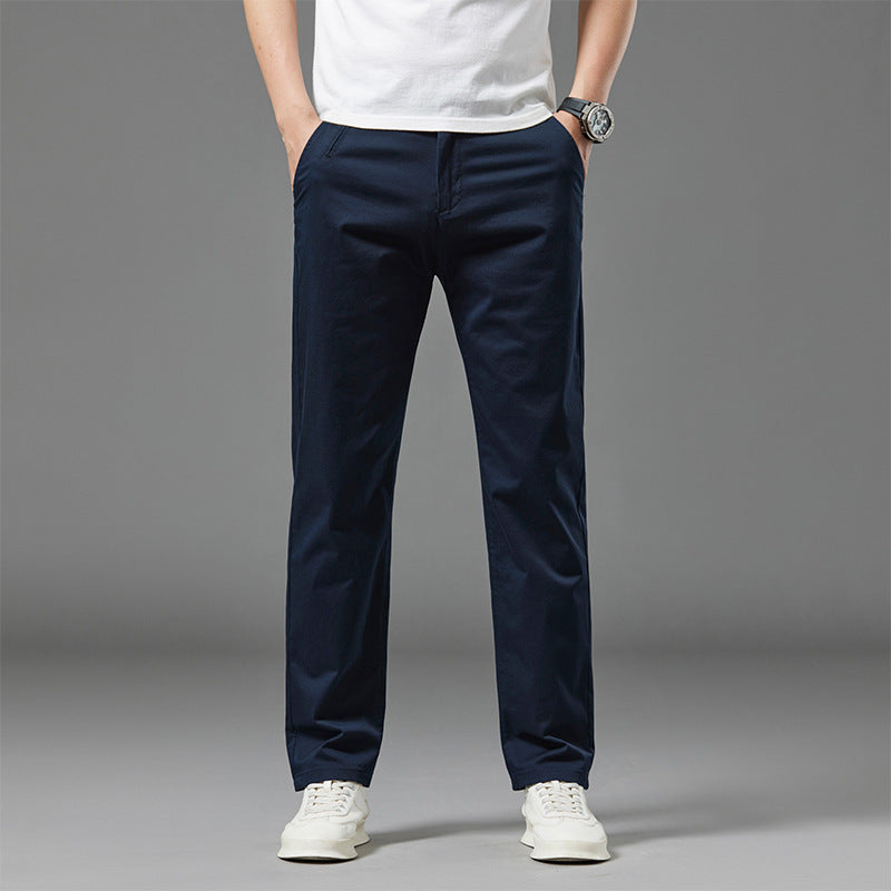 Men's Straight-Leg Cotton Casual Pants for Summer