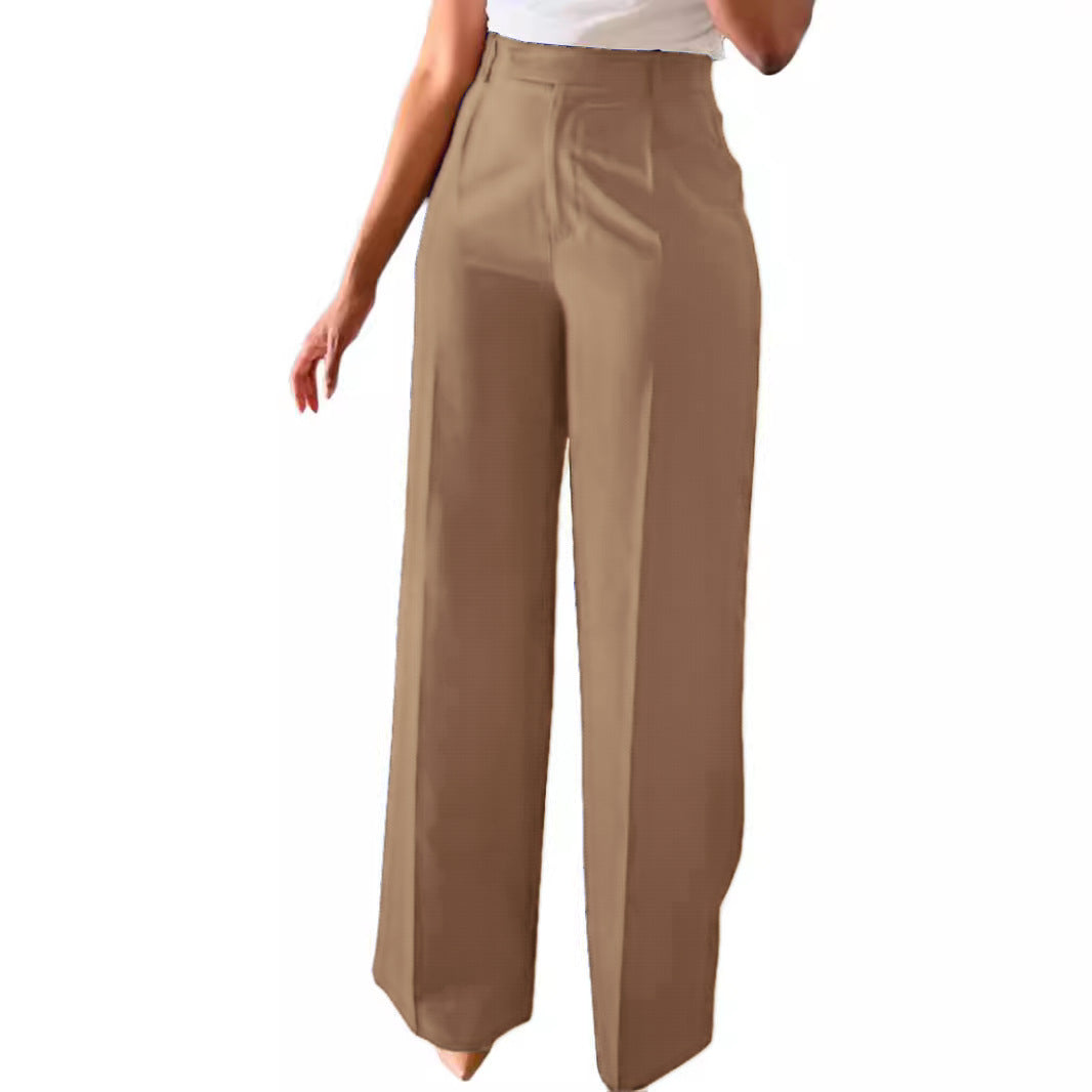 Women's High Waist Straight Leg Suit Pants