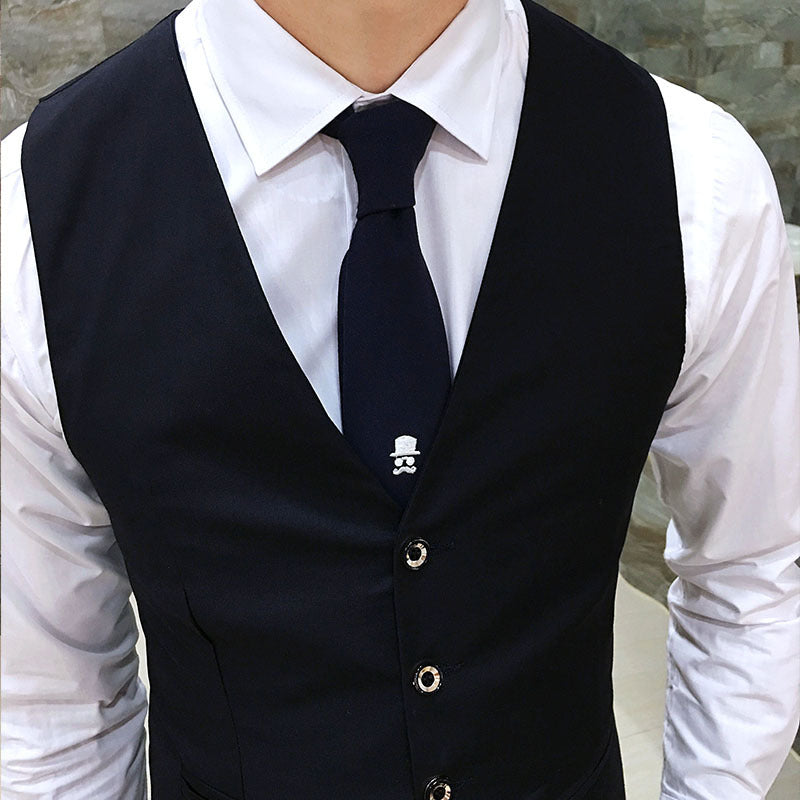 Men's Slim Fit Business Vest, Formal Sleeveless Waistcoat