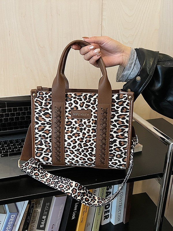 Retro Leopard Print Large Capacity Tote Bag