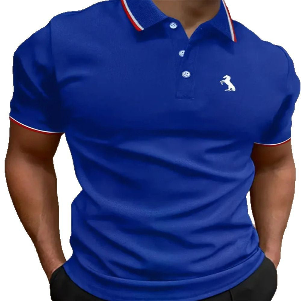 Printed buttoned short-sleeved shirt