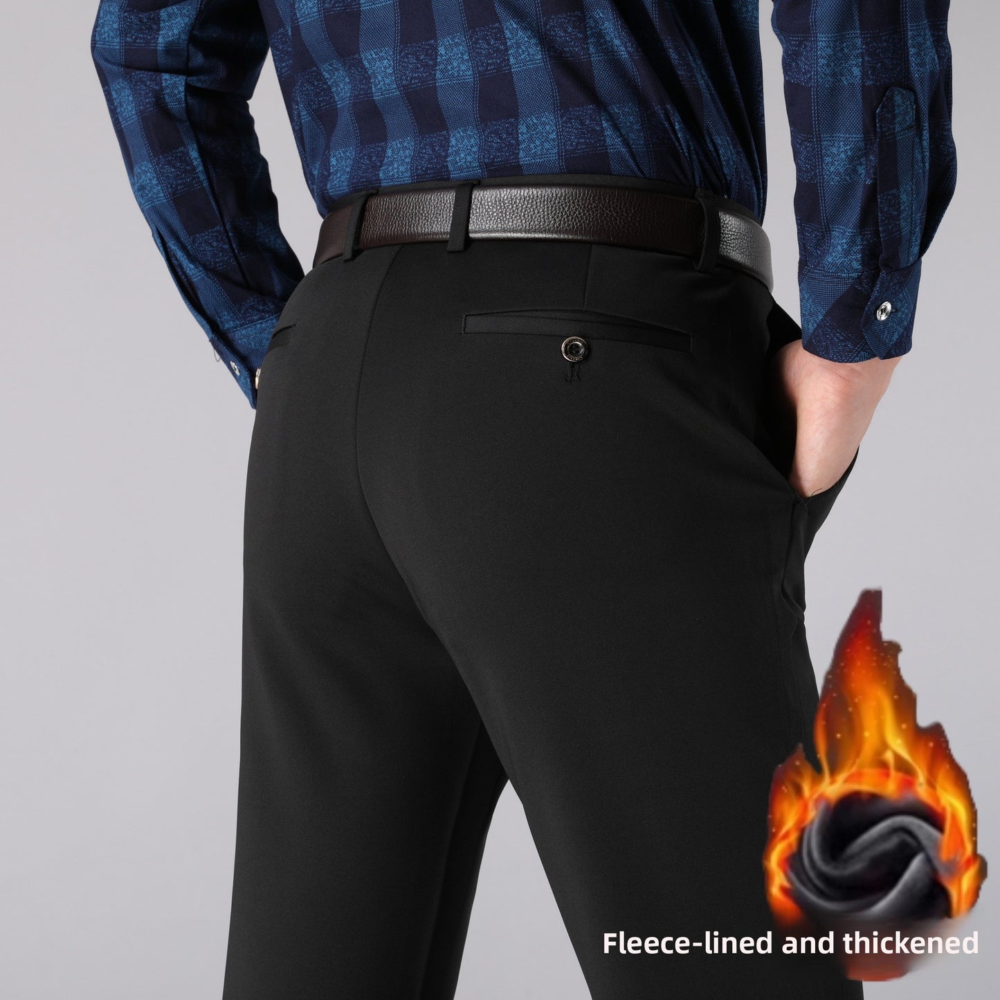 Men's straight-leg suit pants