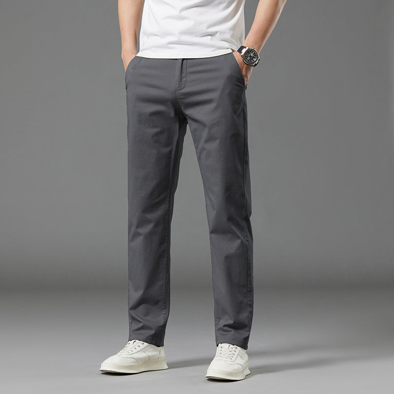 Men's Straight-Leg Cotton Casual Pants for Summer