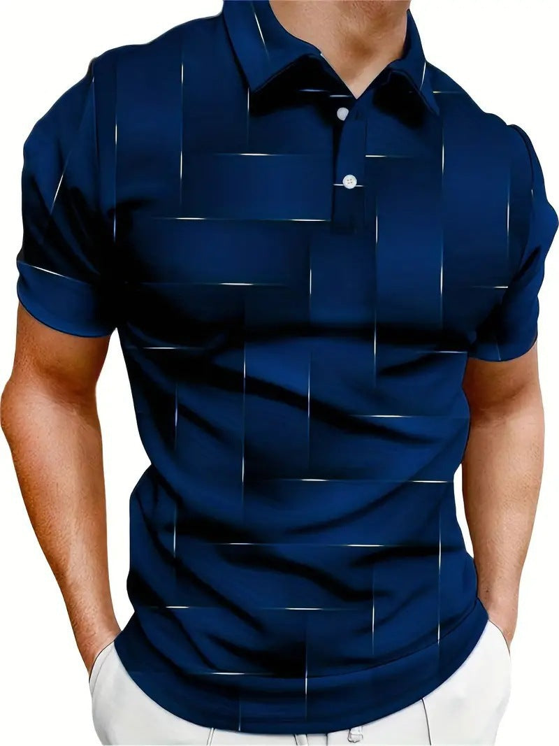 Printed buttoned short-sleeved shirt