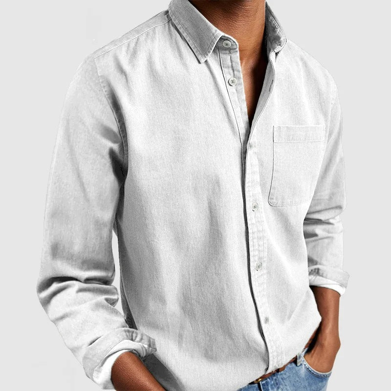 Men's Long Sleeve Lapel Shirt