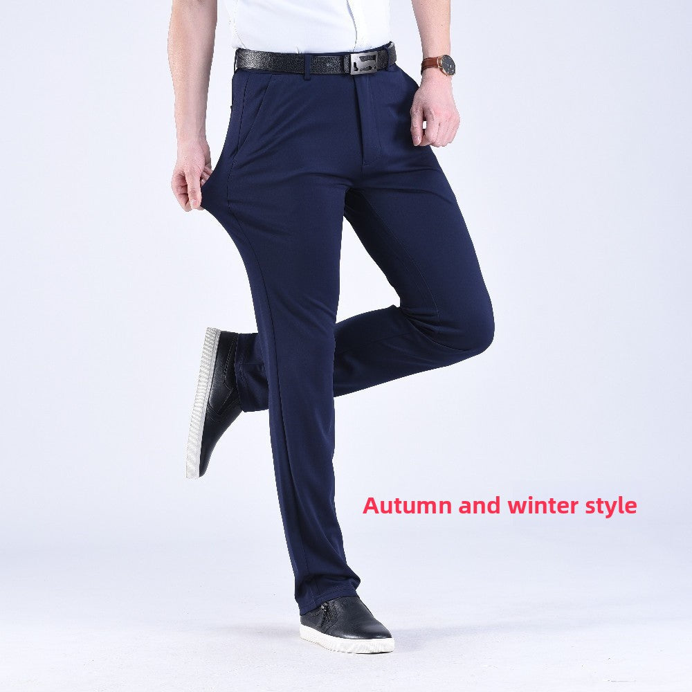 Men's straight-leg suit pants