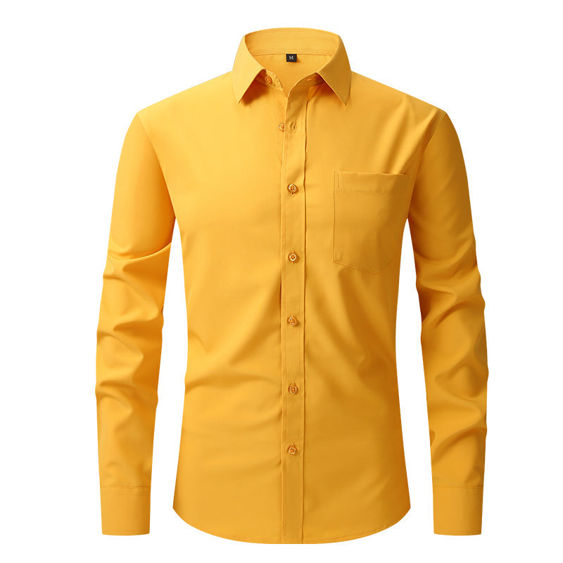 Men's Long-Sleeve Anti-Wrinkle Business Casual Shirt