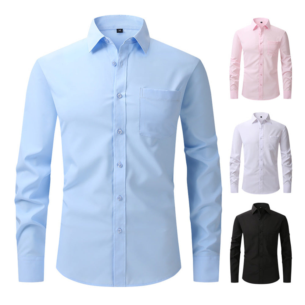 Men's Long-Sleeve Anti-Wrinkle Business Casual Shirt