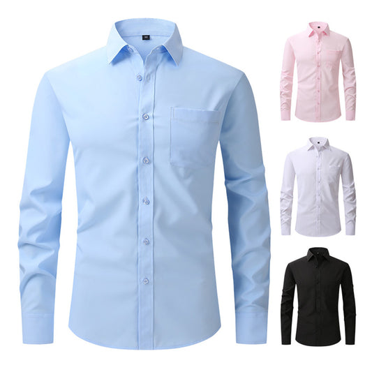 Men's Long-Sleeve Anti-Wrinkle Business Casual Shirt
