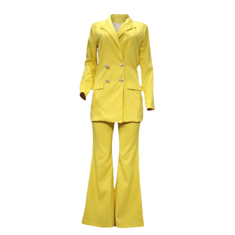 Casual Women's Suit Set with Wide-Leg Pants