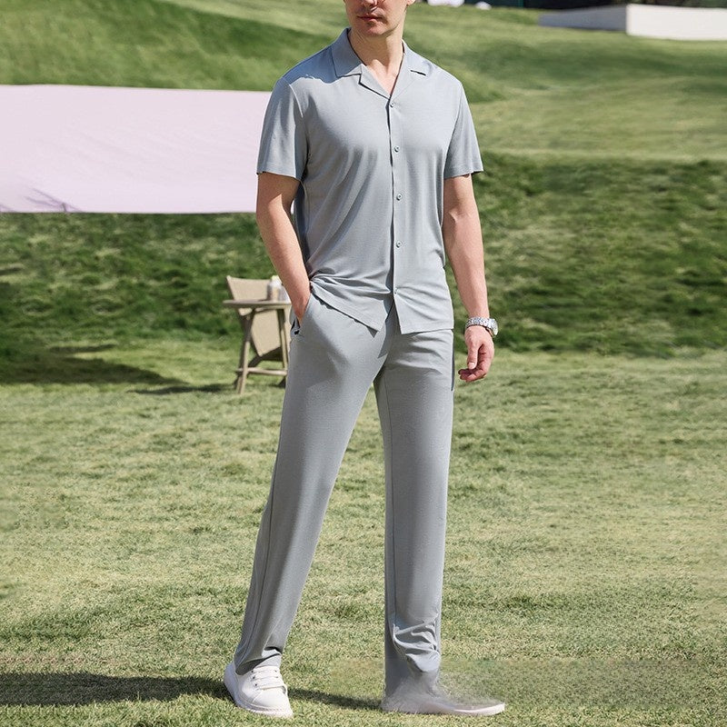 Silk quick-drying shirt set