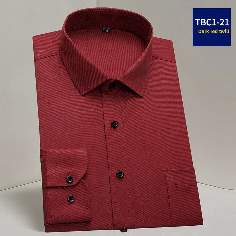 Men's Business Dress Shirt Long Sleeve Solid Color